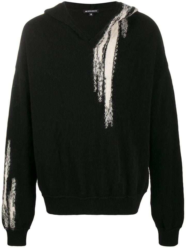 Ann Demeulemeester Intarsia Knit Detail Jumper - Black
