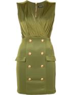 Balmain - Military Cocktail Dress - Women - Polyamide/spandex/elastane/viscose - 32, Green, Polyamide/spandex/elastane/viscose