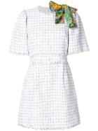 Msgm Bow Detail Tweed Dress - White