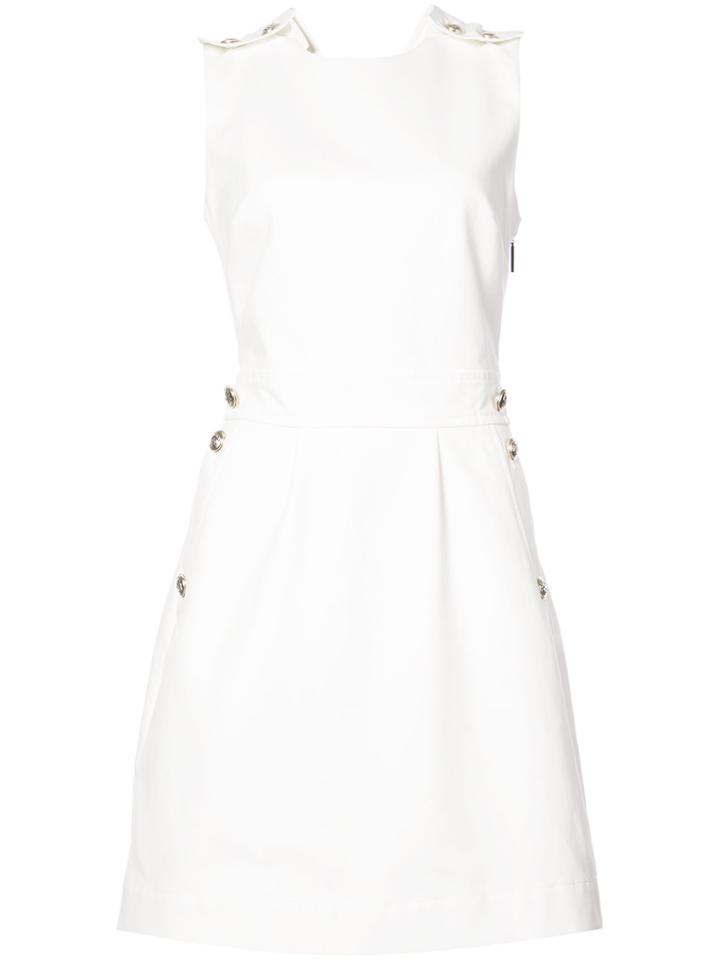 Msgm Cross-back Flared Dress - White