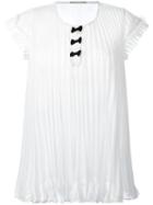 Marco De Vincenzo Pleated Sheer T-shirt, Women's, Size: 44, White, Polyester