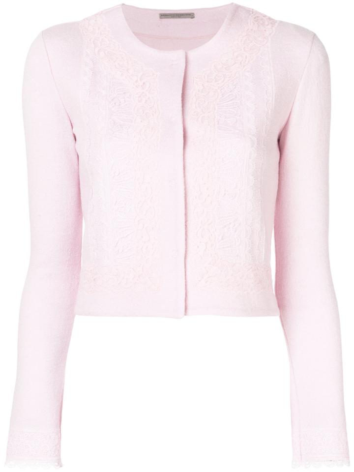 Ermanno Scervino Fitted Cropped Jacket - Pink & Purple