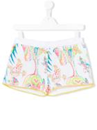Roberto Cavalli Kids - Teen Abstract Paisley Print Shorts - Kids - Cotton/spandex/elastane - 16 Yrs, Girl's, White