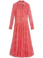 Burberry Pleated Lace Dress - Pink & Purple