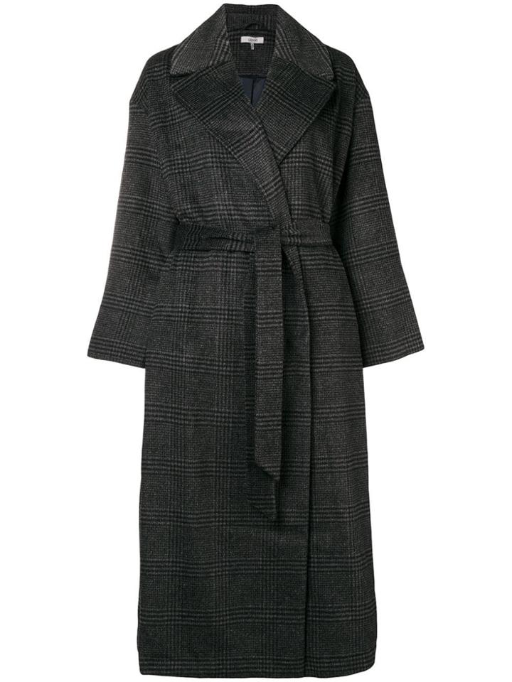 Ganni Woodside Check Coat - Grey