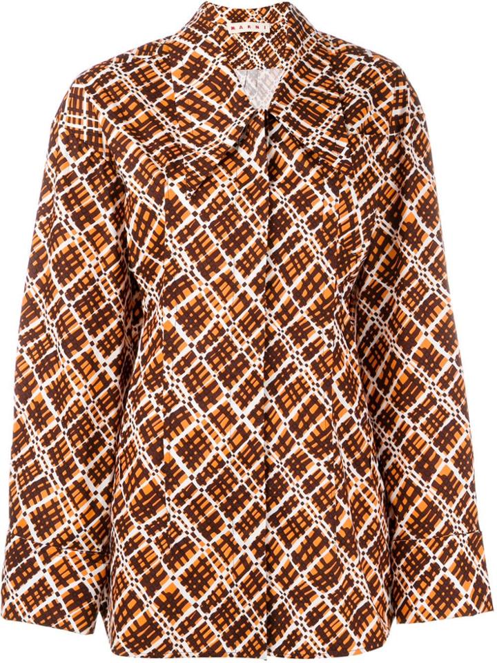 Marni Graphic Print Shirt - Brown