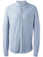 Brunello Cucinelli Striped Shirt, Men's, Size: Xxl, Blue, Linen/flax/spandex/elastane