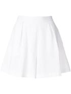 L'autre Chose Embroidered Flared Shorts - White