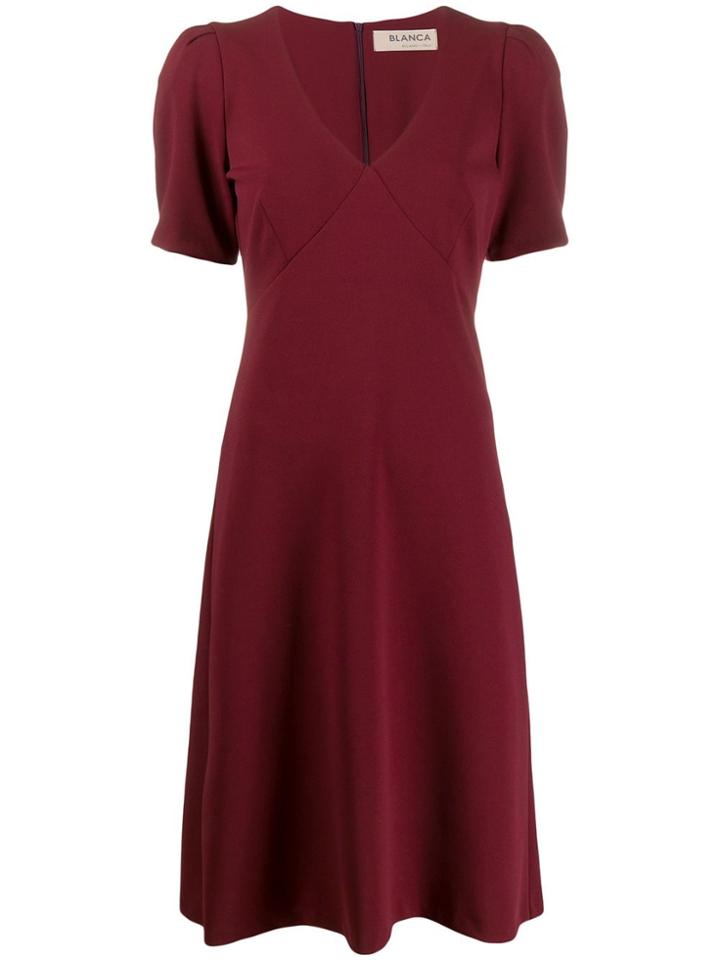 Blanca Empire Line Midi Dress - Red