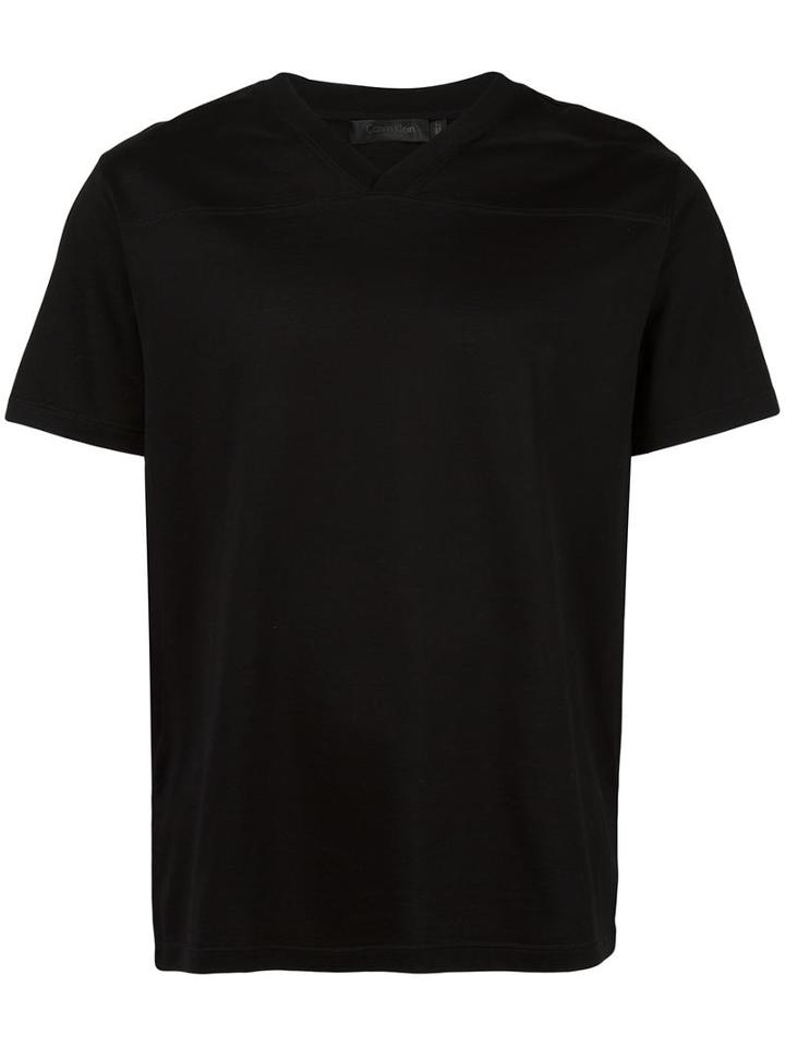Calvin Klein Collection V-neck T-shirt, Men's, Size: Small, Black, Cotton