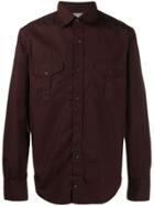 Eleventy Long Sleeved Cotton Shirt - Red