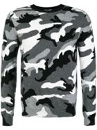 Valentino Camouflage Long-sleeve Sweater - Grey
