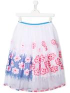 Simonetta Embroidered Floral Skirt - White