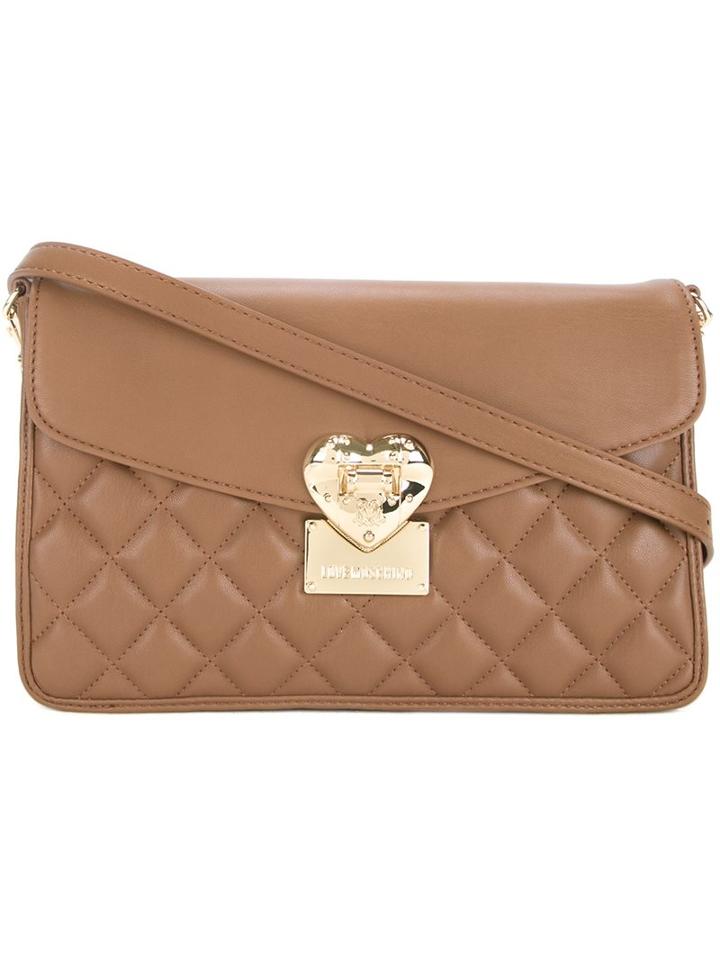 Love Moschino Quilted Crossbody Bag, Women's, Brown