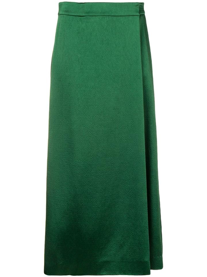 Theory A-line Midi Skirt - Green