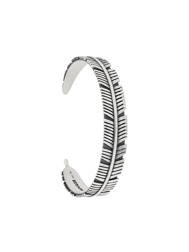 Nove25 Abstract Feather Bangle - Silver