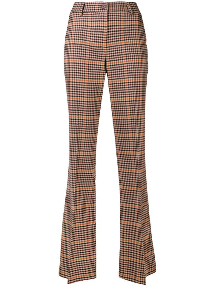 P.a.r.o.s.h. Checkered High-waisted Trousers - Brown