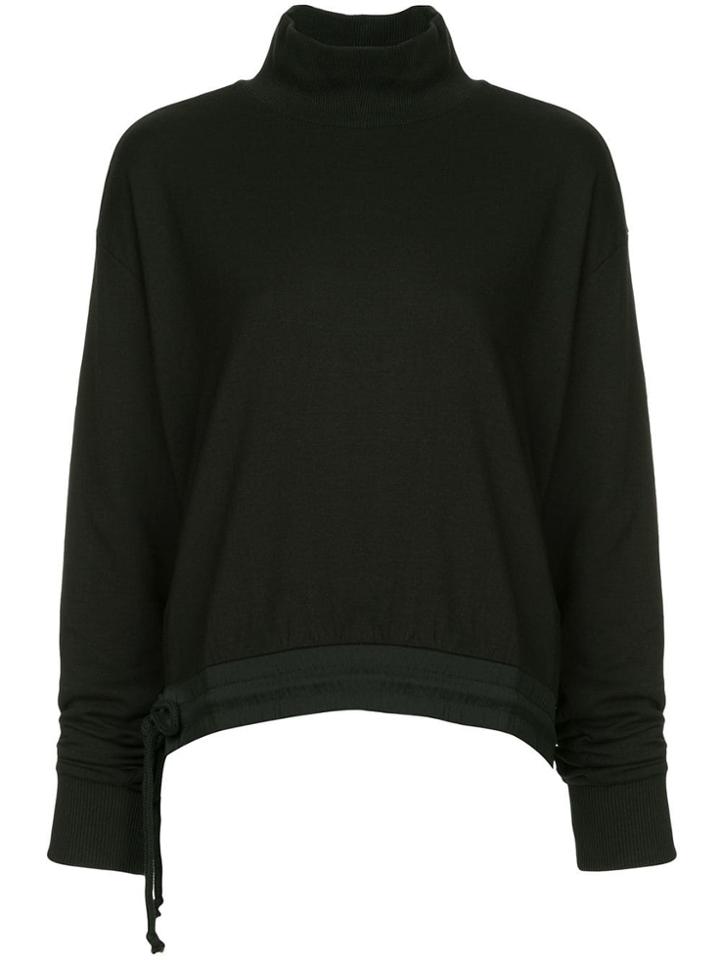 Thom Krom Drawstring Hem Turtle-neck Top - Black