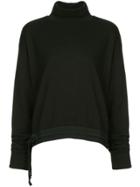 Thom Krom Drawstring Hem Turtle-neck Top - Black