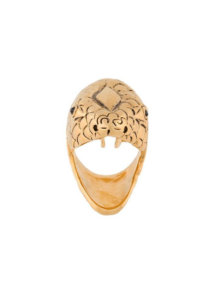 Saint Laurent Serpent-head Ring - Metallic