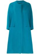 Gianluca Capannolo Collarless Cocoon Coat - Blue