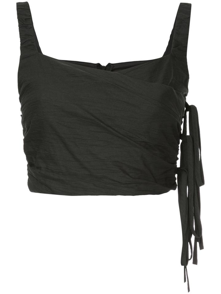 Irene Wrinkled Tank Top - Black