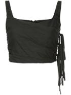 Irene Wrinkled Tank Top - Black