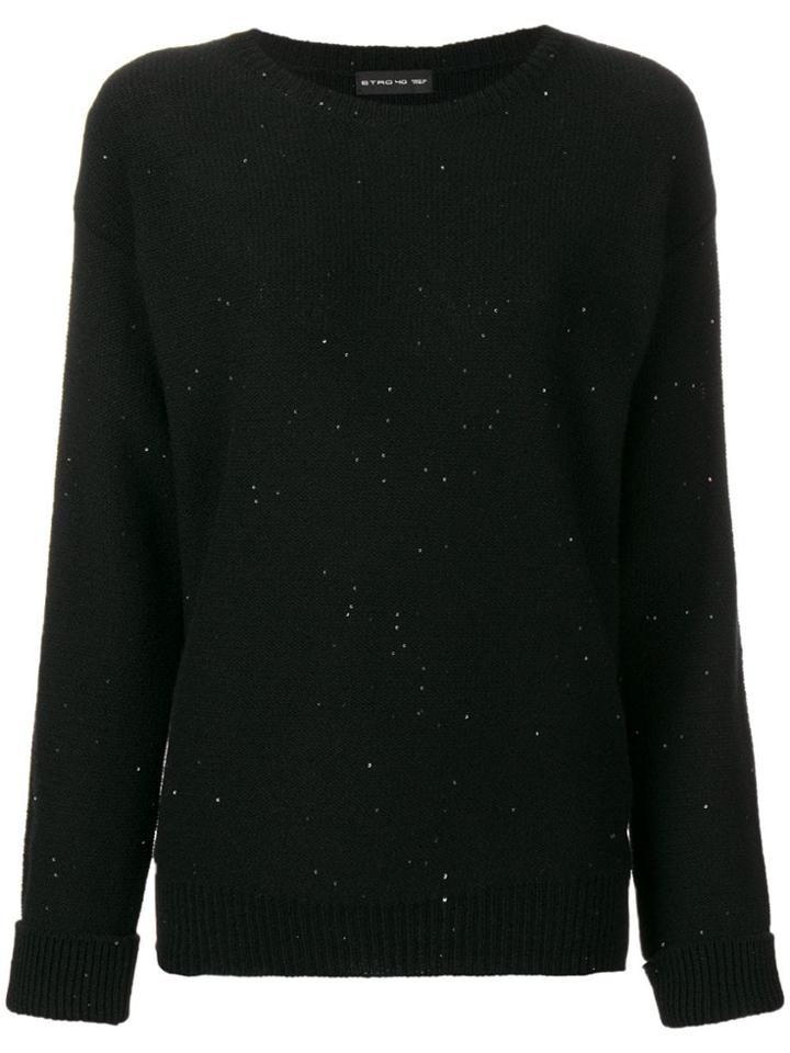 Etro Crewneck Sequin Sweater - Black