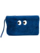 Anya Hindmarch 'eyes' Small Clutch, Women's, Blue, Sheep Skin/shearling