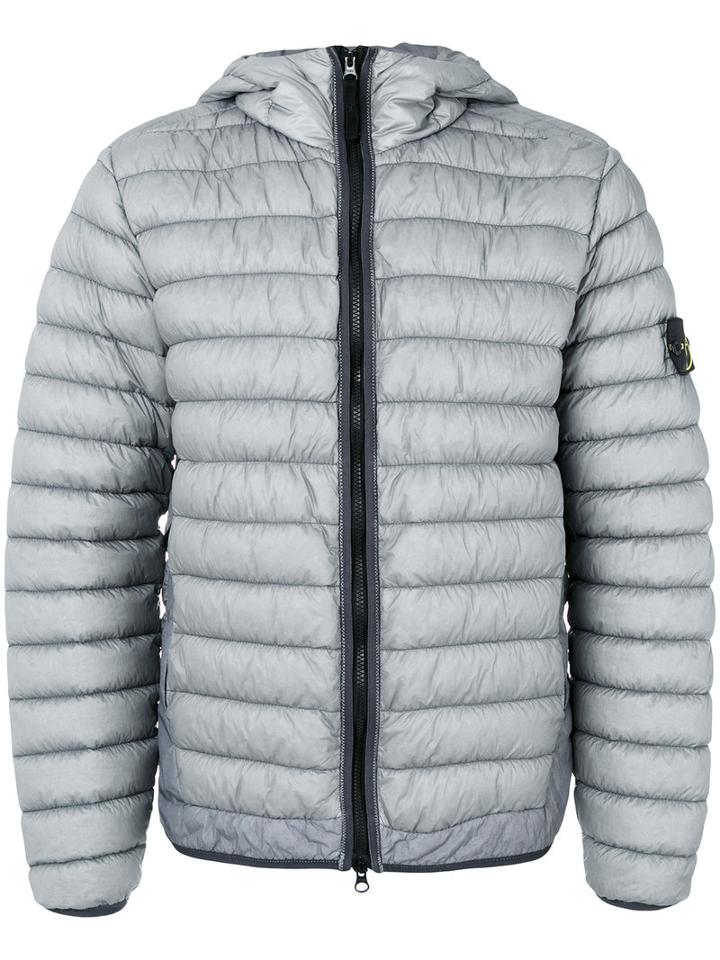 Stone Island - Hooded Padded Jacket - Men - Polyamide/polyurethane Resin - Xl, Grey, Polyamide/polyurethane Resin