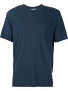 Officine Generale Chest Pocket T-shirt, Men's, Size: Large, Blue, Cotton