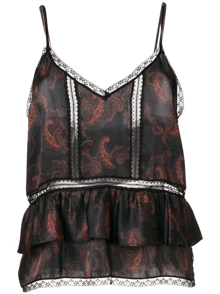 Iro - Patterned Camisole Top - Women - Silk/polyamide - 38, Black, Silk/polyamide