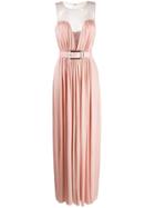 Elisabetta Franchi Belted Ruched Dress - Pink