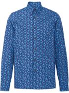 Prada Poplin Shirt With Key Print - Blue