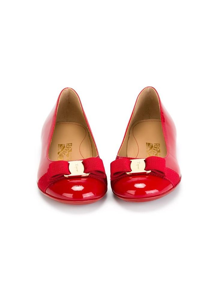 Salvatore Ferragamo Kids Vara Ballerinas, Girl's, Size: 31, Red