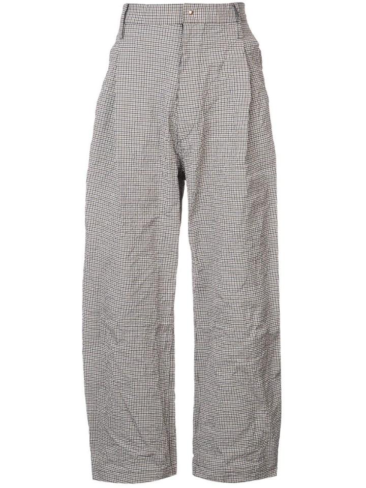 Sankuanz Check Belt Trousers - White