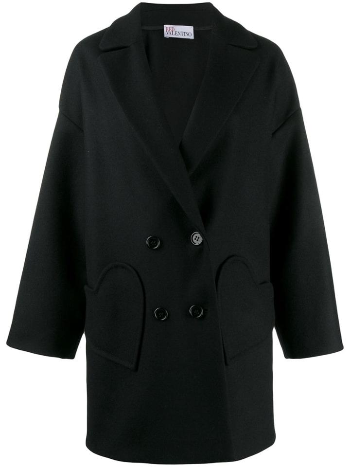 Red Valentino Oversized Double Breasted Coat - Black