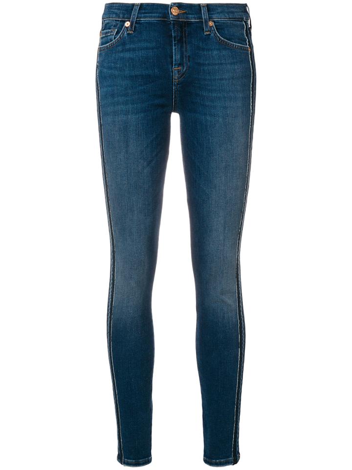 7 For All Mankind Side Strap Skinny Jeans - Blue