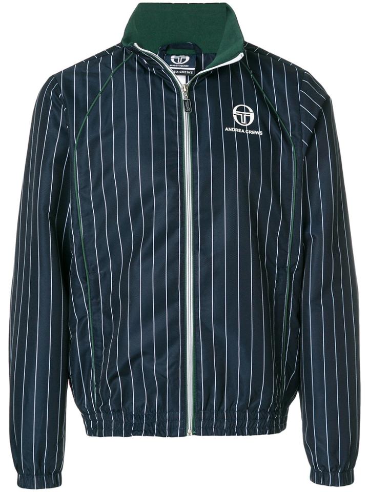 Andrea Crews Casual Striped Jumpsuit - Blue