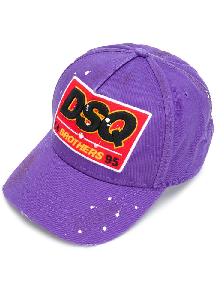 Dsquared2 - Brothers Baseball Cap - Men - Cotton - One Size, Pink/purple, Cotton