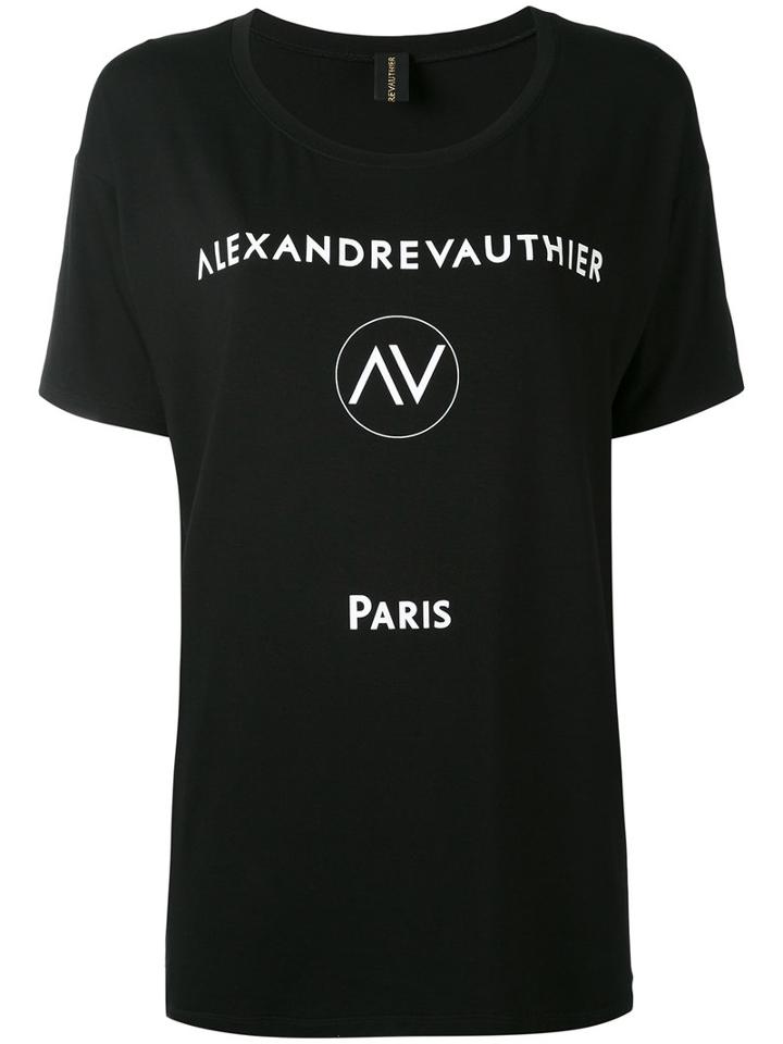 Alexandre Vauthier - Logo Print T-shirt - Women - Elastodiene/viscose - One Size, Black, Elastodiene/viscose