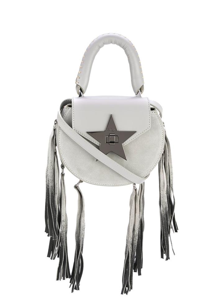 Salar Mimi Fringe Tote, Women's, Grey, Calf Leather/calf Suede