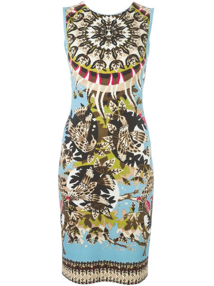 Roberto Cavalli 'day Dream' Sheath Dress, Women's, Size: 46, Blue, Viscose/spandex/elastane