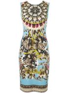 Roberto Cavalli 'day Dream' Sheath Dress, Women's, Size: 46, Blue, Viscose/spandex/elastane