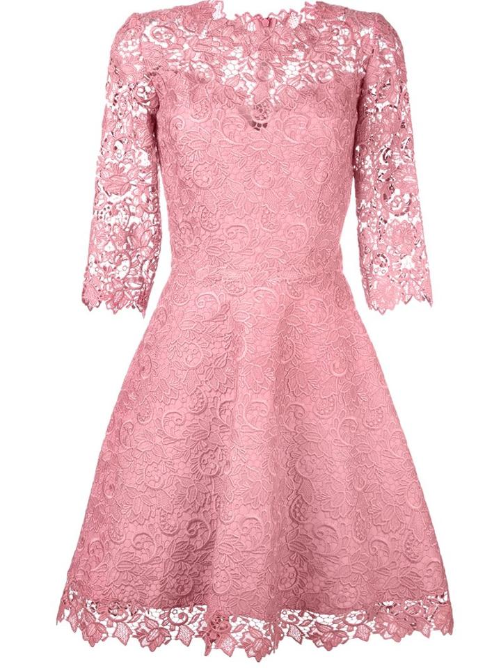 Ermanno Scervino Flared Lace Dress, Women's, Size: 42, Pink/purple, Cotton/acrylic/polyester