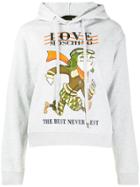 Love Moschino Logo Graphic Print Hoodie - Grey