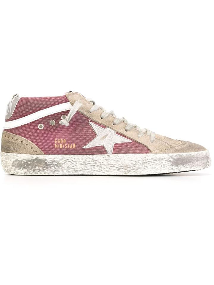 Golden Goose Deluxe Brand Mid Star Sneakers, Men's, Size: 40, Grey, Suede/cotton/rubber/cotton
