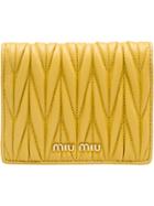 Miu Miu Matelassé Flap Wallet - Yellow & Orange