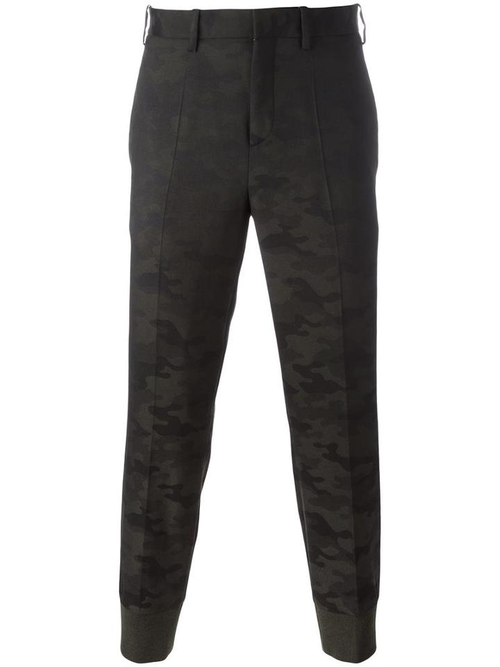 Neil Barrett Tapered Tailored Trousers, Men's, Size: 48, Green, Wool/polyurethane/viscose/cotton