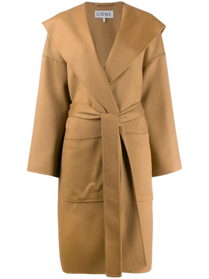 Loewe Belted Wrap Coat - Brown
